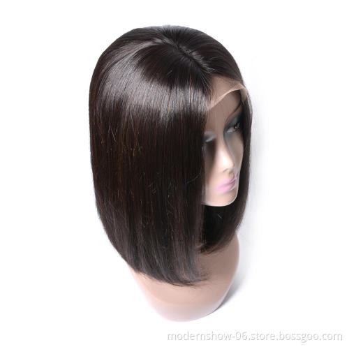 Free Shipping Black Cuticle Aligned 150% Density Straight Lace Front Bob Wigs Natural Hairline